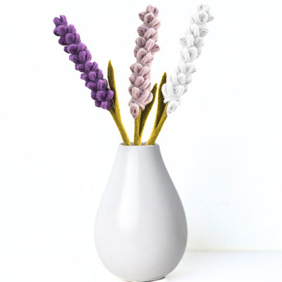 Felt Lavender Flower Stems in vase