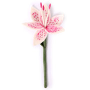 Felt Stargazer Lily Flower Stem white