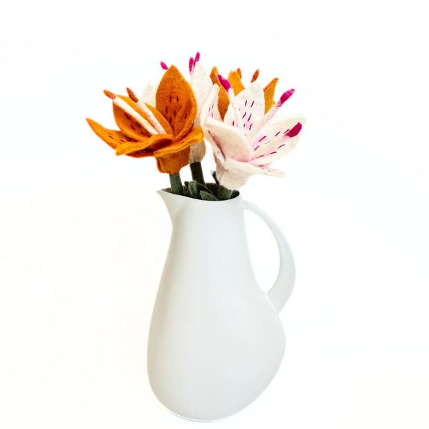 felt lily flower Felt Stargazer Lily Flower Stem – Zee Bee Market LLC