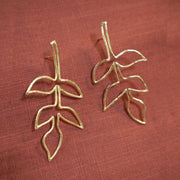 Gold Tone Fauna Brass Wire Post Earrings