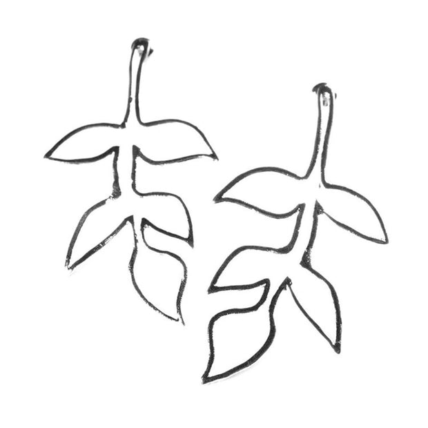 Silver Tone Fauna Brass Wire Post Earrings