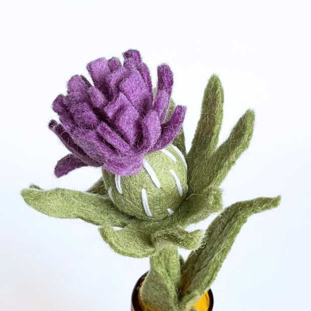 Felt Thistle Flower Stem close-up detail