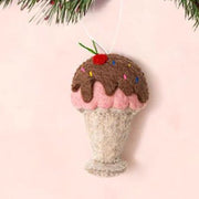 Felt Ice Cream Sundae Ornament styled