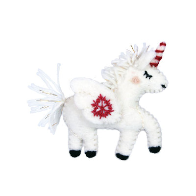 Felt Snowflake Unicorn Ornament