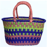 Extra Large Bolga Oval Basket with Leather Handles