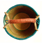Bolga Round Market Basket with Handle interior