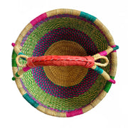Medium Bolga Round Market Basket with Handle interior view