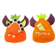 Felt Monster Tooth Fairy Pillow-Orange front and back