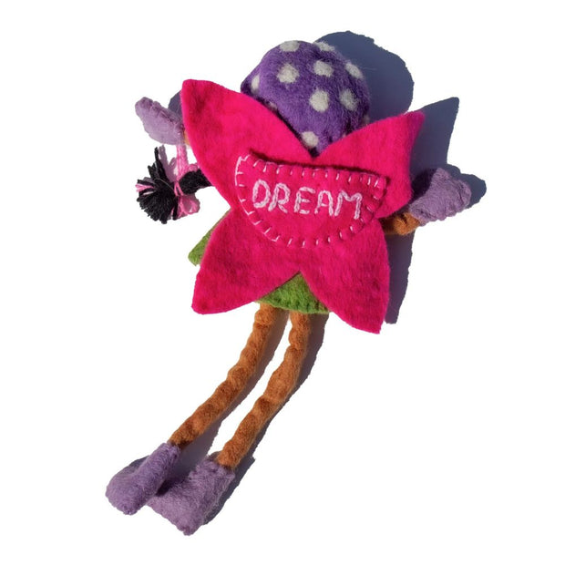 Felt Tooth Fairy Pillow with Bonnet and Mushroom Dress