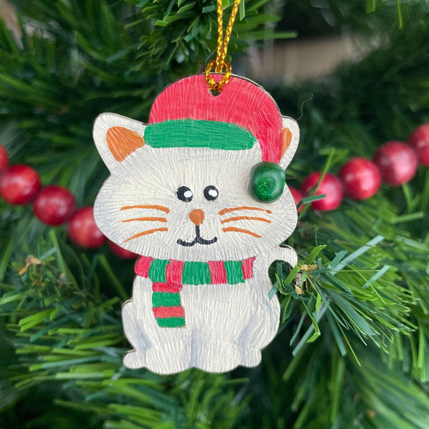 Hand-painted Natural Gourd Ornament - Kitty Cat lifestyle