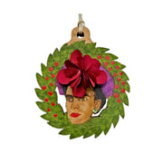 Hand-painted Natural Gourd Wreath Ornament - Frida Kahlo