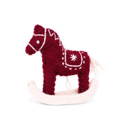 Gry and Sif Handmade Felt Rocking Red Horse Ornament