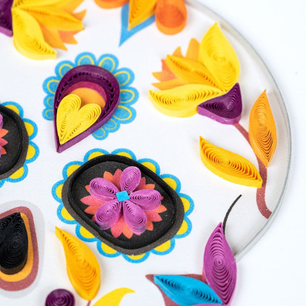 Quilled Colorful Sugar Skull Greeting Card close-up