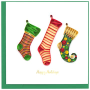 Christmas Stockings Quilled Greeting Card