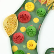 Christmas Stockings Quilled Greeting Card closeup detail