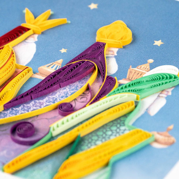 Quilled Three Wise Men Greeting Card detail