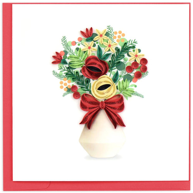 Festive Bouquet Quilled Greeting Card