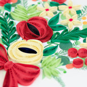 Festive Bouquet Quilled Greeting Card closeup detail