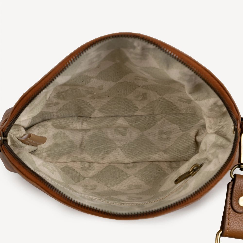 Half-Moon Leather Crossbody Bag - Vintage Brown – Zee Bee Market LLC