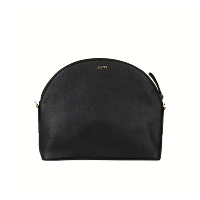 Half-Moon Leather Crossbody Bag - Black