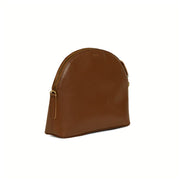Small Half-Moon Brown Leather Crossbody Bag side view