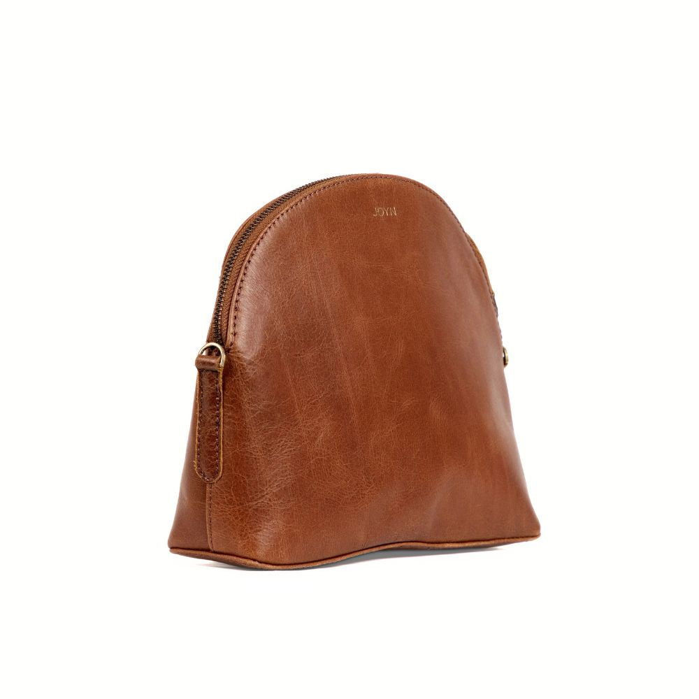 Half-Moon Leather Crossbody Bag - Vintage Brown – Zee Bee