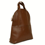 Half-moon Brown Leather Backpack side view