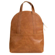 Halfmoon Camel Leather Backpack front