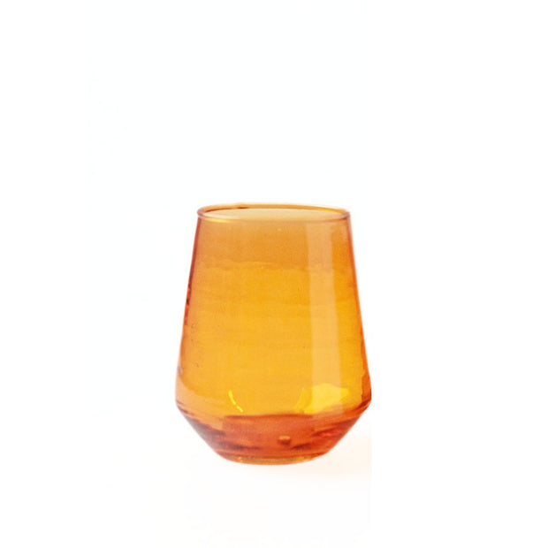 Hammered Glass Water Tumbler - Amber