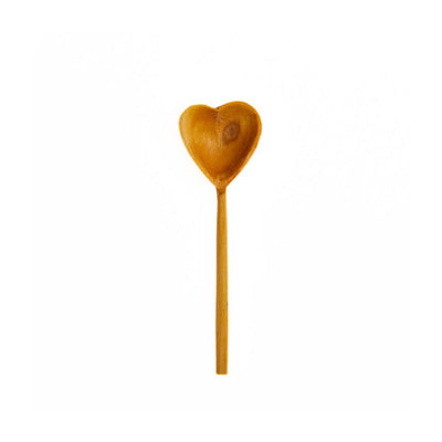 Hand-carved Olive Wood Heart Tea Spoon single