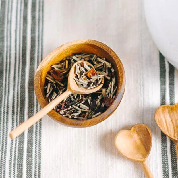 Hand-carved Olive Wood Heart Tea Spoon lifestyle