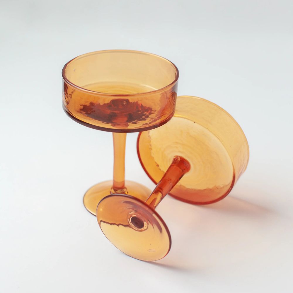 Hammered Coupe Cocktail Glass