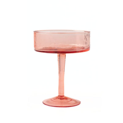 Hammered Coupe Cocktail Glass - Blush