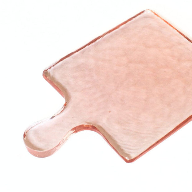 Hammered Glass Serving Board - Blush detail