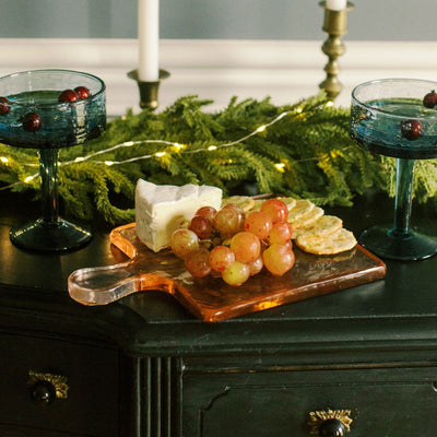 Hammered Glass Serving Board - Blush lifestyle formal entertaining