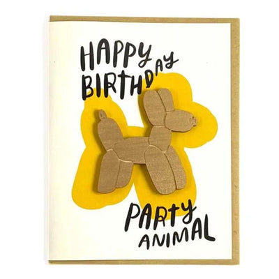 Happy Birthday Party Animal Magnet with Greeting Card