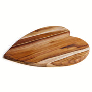 Heart-Shape Teak Wood Serving Board seen from the side
