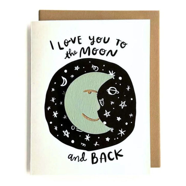 I Love You To the Moon and Back - Moon Magnet with Greeting Card