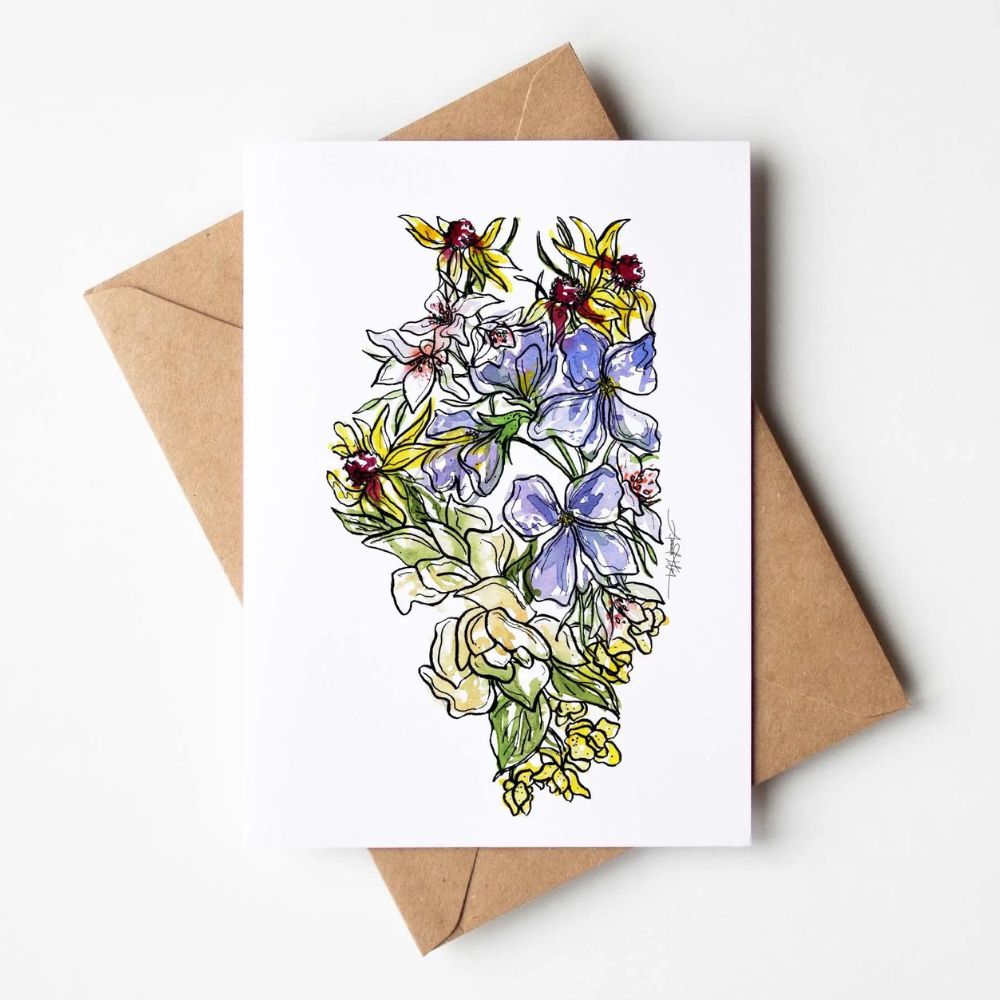 Illinois Floral Design Note Card Set – Zee Bee Market LLC