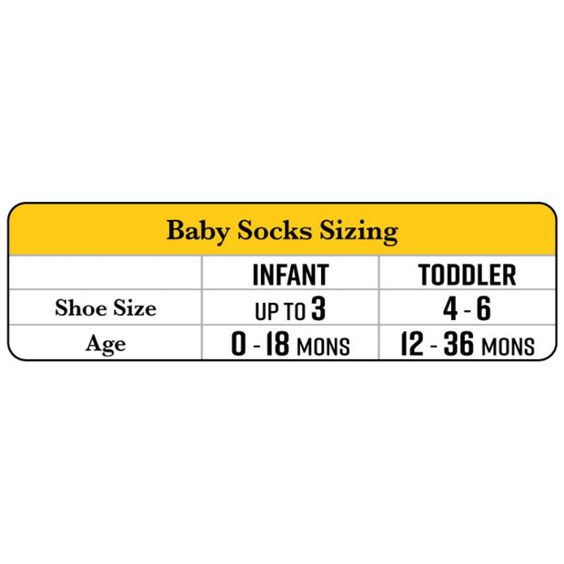 Maggie's Organics Baby and Toddler Socks Sizing Chart