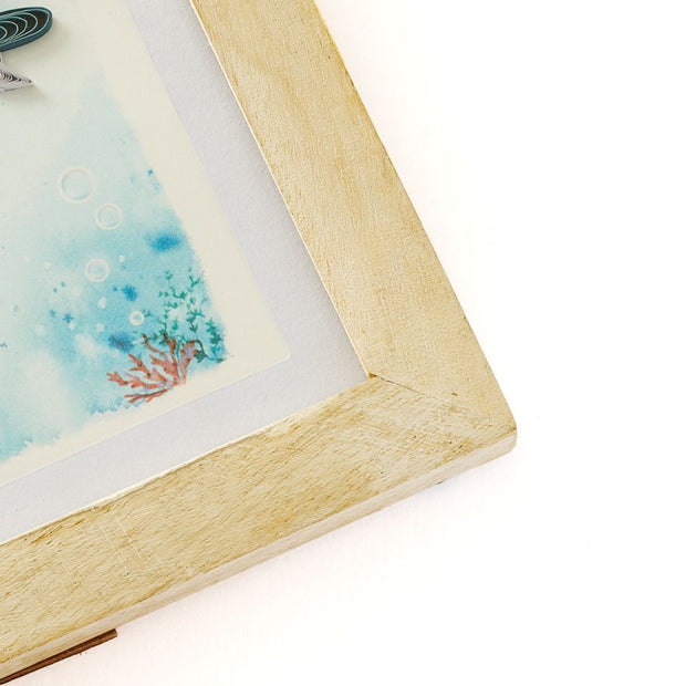 Bimala White Rub Square Frame for 6"x6" quilling cards detail