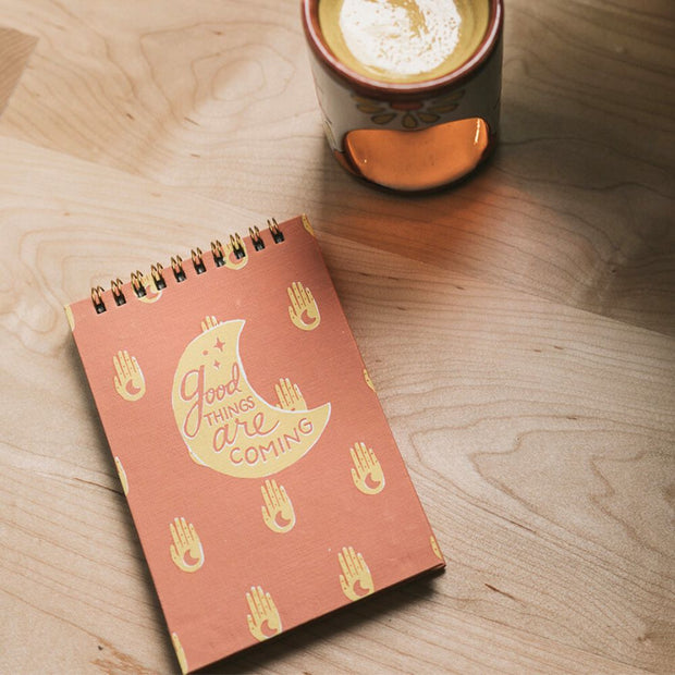 Anju Hamsa Moon Spiral Notebook 4x6