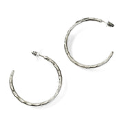 Bhavani Hammered Silver Open Hoop Earrings