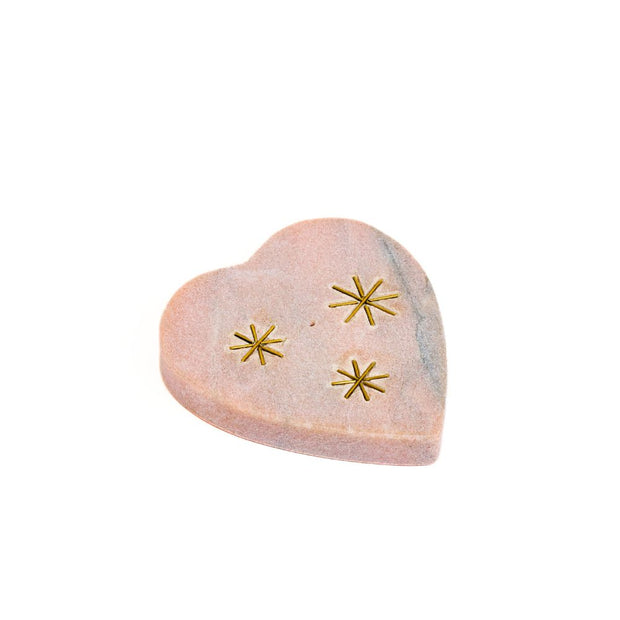 Jaipuri Pink Marble Heart Incense Holder