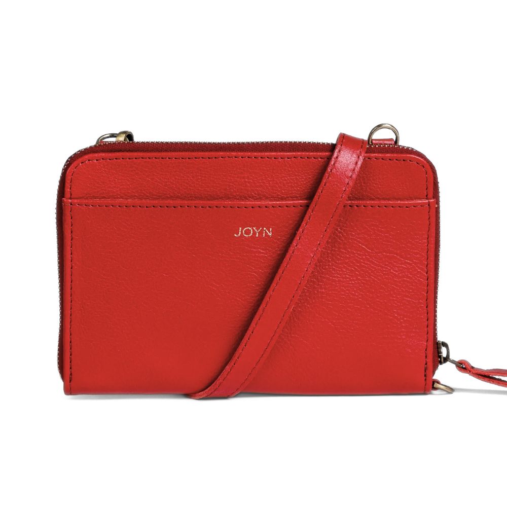 Crossbody Wallet in Tomato Red Leather – Zee Bee Market LLC