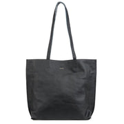 Everyday Tote in Black Leather front view