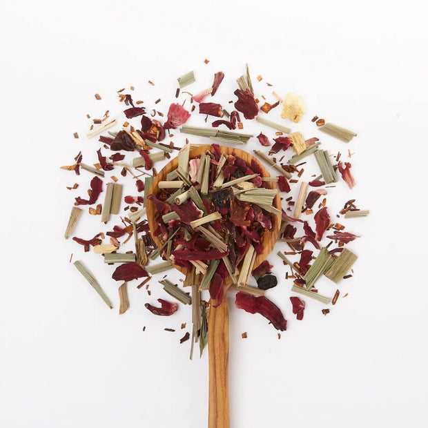 JusTea Loose Leaf Herbal Tea Pouch - Little Berry Hibiscus 3.2oz 90g ingredients