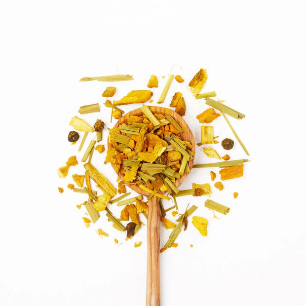 JusTea Loose Leaf Herbal Tea Pouch - Turmeric Ginger 3.9oz 110g ingredients