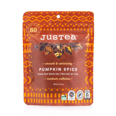 JusTea Loose Leaf Black Tea Pouch - Pumpkin Spice front