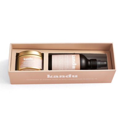 Kandu Room Spray and Candle Gift Set - Amber Sandalwood 